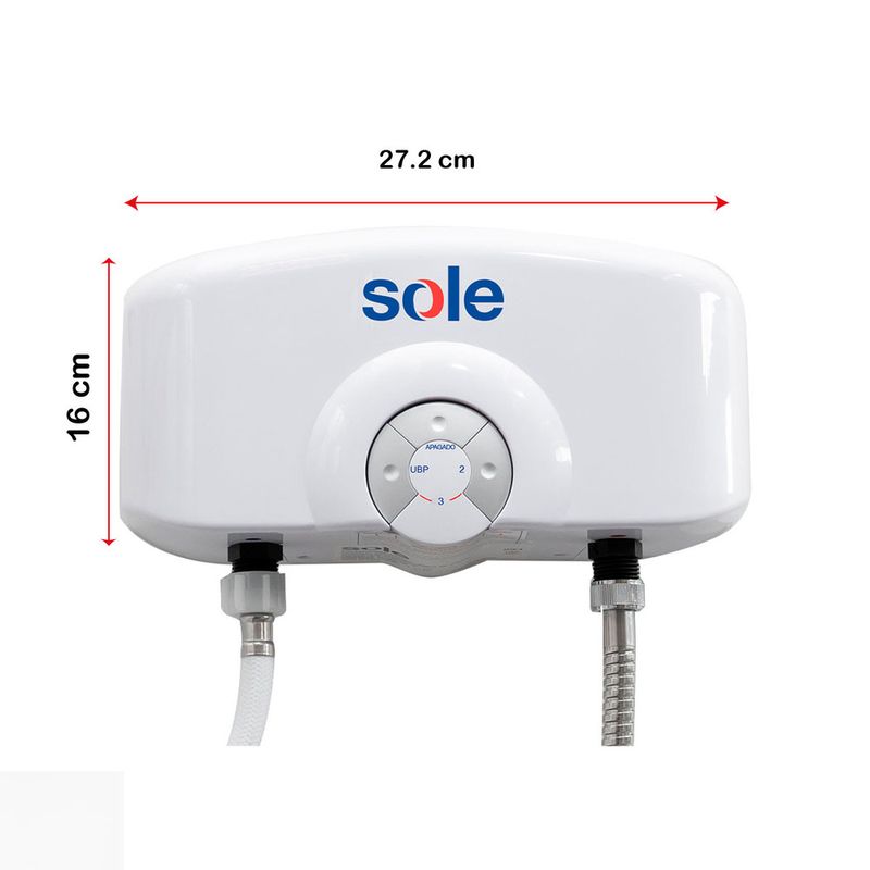 Rapiducha Sole Start 4200W UBP 3 temperaturas blanco lateral
