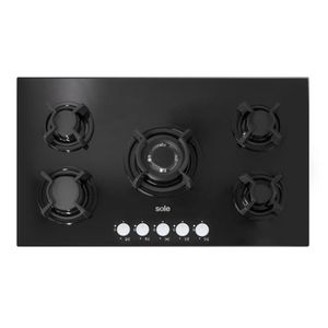 Encimera Sole 3120SOLCO033 86 cm, vidrio templado, encendido eléctrico, negro