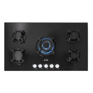 Encimera Sole 3120SOLCO033 86 cm, vidrio templado, encendido eléctrico, negro