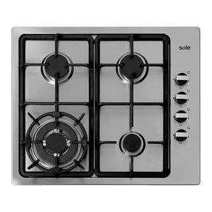 Encimera Sole S-SOLCO036 58 cm, acero inoxidable, encendido eléctrico, plateado
