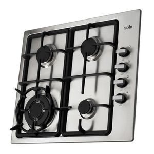 Encimera Sole S-SOLCO036 58 cm, acero inoxidable, encendido eléctrico, plateado