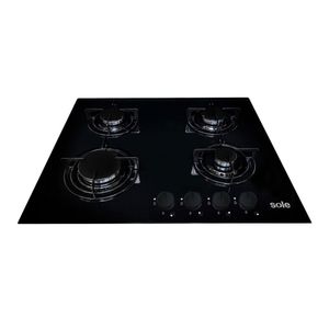Encimera Sole S-SOLCO049S 60 cm, vidrio templado, encendido eléctrico, negro