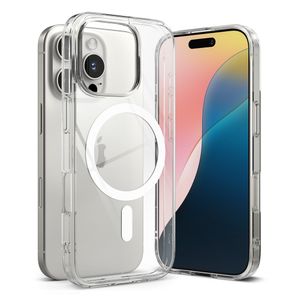 Case para iPhone 16 Pro fusion magnetic matte, anti golpes, flexible, magsafe transparente