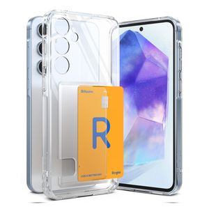 Case para Samsung Galaxy A55 fusion card, anti golpes, flexible, transparente