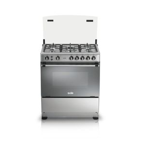 Cocina de pie Sole Dubai 76 cm, 103 litros, 5 quemadores, GLP/GN, plateado