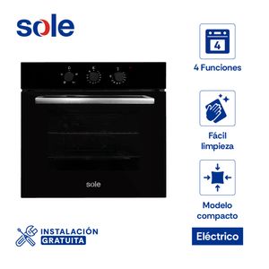 Horno empotrable Sole Compact 60cm, 57 litros, electrico, negro