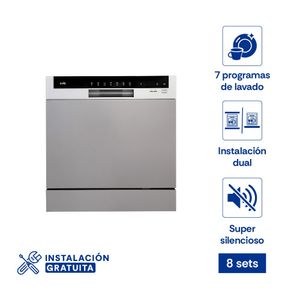 Lavaplatos Sole 3120SOLLAVAJ002S 1380W, 8 sets, 7 funciones, gris