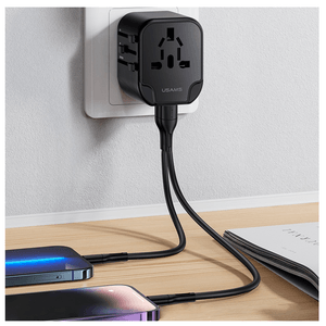 Adaptador Universal 4en1 USB Dual 12W Negro