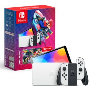 Consola Nintendo Switch Oled Bundle blanco con Juego digital Mario Kart 8 Deluxe