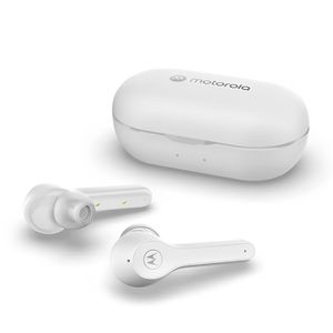 Audífonos bluetooth True Wireless Motorola Moto Buds 085 resistente al agua IPX5, duración máx. 15 horas con estuche, blanco