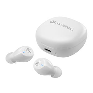 Audífonos bluetooth True Wireless Motorola Moto Buds 105 resistente al agua IPX5, duración máx. 21 horas con estuche, blanco