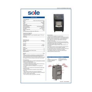 Estufa a gas Sole ESOLG003 4200W, GLP, para altura, azul
