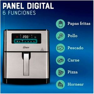 Freidora de aire Oster CKSTAF90D digital, 1700 w, 9 litros, plateado