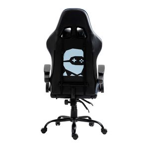 Silla Gamer con masajeador lumbar Playpro X1, base de metal, negro
