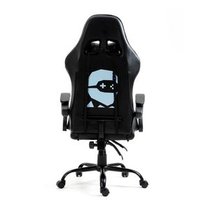 Silla Gamer con masajeador lumbar Playpro X1, base de metal, negro
