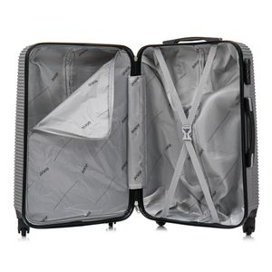 Maleta grande Dukap Royal, 4 ruedas, capacidad 23 kg, plateado