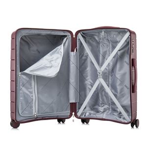 Maletas de viaje Set de 3 Dukap Monaco 51, 61 y 71 cm, 4 ruedas dobles, vino oscuro