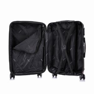 Maleta grande Dukap, 4 ruedas dobles, capacidad 23 kg, Zonix, negro