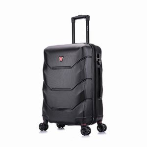 Maleta grande Dukap, 4 ruedas dobles, capacidad 23 kg, Zonix, negro