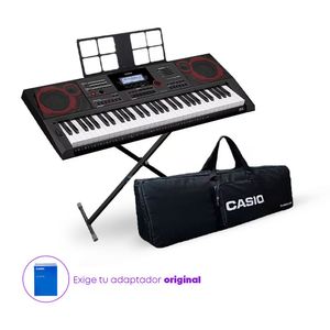 Pack avanzado: Teclado musical CT-X5000 61 teclas, 64 timbres,pantalla LCD, negro + Soporte + Funda + Adaptador