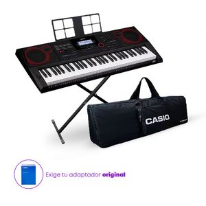 Pack semiprofesional Casio: Teclado musical CT-X3000 61 teclas.94 timbres, pantalla LCD, negro + Soporte + Funda + Adaptador