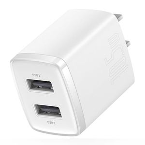 Cargador de pared Baseus dual, 2 puertos usb, 10.5W, blanco (reempacado)