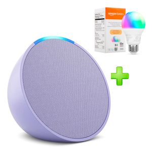 Pack Echo Pop parlante inteligente Alexa, lavanda lila + Foco Amazon Basic 60W