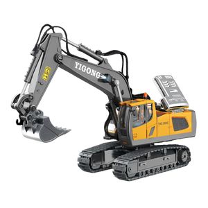 Yigong Vehículo de construcción a control remoto de alta tecnología para niños, amarillo