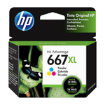 Cartucho tinta HP 667 XL tricolor 330 paginas frontal