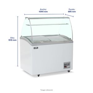 Congelador con pozas para helado Ilumi TF-3200TG capacidad 320 litros, blanco