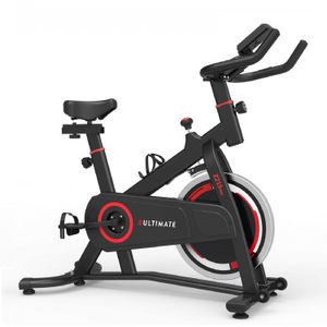 Bicicleta de spinning Ultimate Fitness Z215 resistencia con correa industrial, máx 120kg, negro