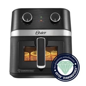 Freidora de aire manual Oster DiamondForce-CKSTAF60WMDF, capacidad 6 litros, negro