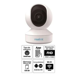 Cámara de seguridad Reolink E1 wifi, interior, 3MP 1080P, rotativo + Tarjeta de memoria SD 64GB