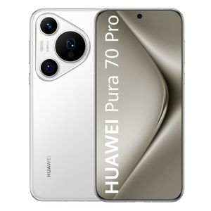 Celular Huawei Pura 70 Pro 512GB, 12GB ram, cámara principal 50MP + 48MP + 12.5MP, frontal 13MP, 6.8", blanco