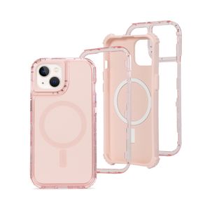 Case para iPhone 15, Protección 360 con Magsafe para carga inalámbrica, rosado