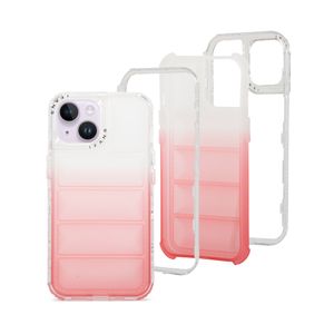 Case para iPhone 13/14/15, Protección 360 acabado puffer, degradado rosado