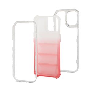 Case para iPhone 13/14/15, Protección 360 acabado puffer, degradado rosado