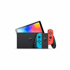 Consola Nintendo Switch Oled 64GB, rojo y azul neón + Juego Mario Kart 8 + 3 meses de suscripción