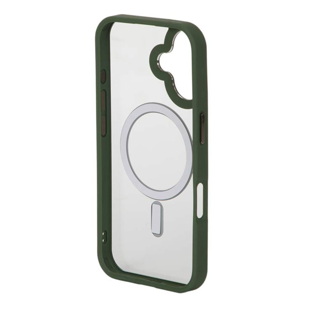 Case iPhone 16 MagSafe rígido transparente verde - Coolbox