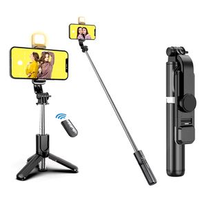 Selfie Stick G Mobile Q12S trípode, plegable, con control remoto bluetooth y con luz, extendible hasta 70 cm, negro