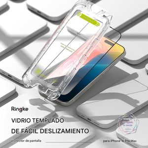 Protector de pantalla para iPhone 16 pro max, easy slide con instalador, 2 unidades