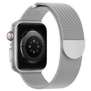 Correa de Acero Milanese Loop Semicircular Para Apple Watch Plata 42/44/45/49mm