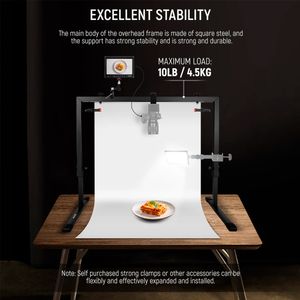 Porta fondo de mesa Neewer ST100, material de acero, capacidad de carga 5.7 kg, negro