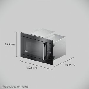 Microondas Electrolux EMTP24G2GXB, capacidad 30 litros, panel digital, negro