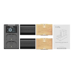 Kit de 2 baterías SmallRig LP-E6NH con cargador dual 3821, negro