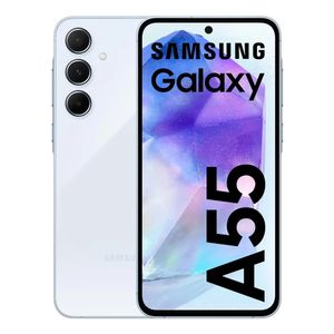 Celular Samsung Galaxy A55 5G 256GB, 8GB RAM, cámara principal 50MP + 12MP + 5MP, frontal 32MP, 6.6", azul