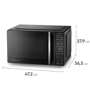 Microondas Freestanding EMDY25S2MXB 1200W, capacidad 25 litros, 4 programas predeterminados, negro
