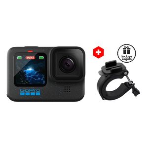 Combo: Cámara de acción GoPro Hero 12 Black 5.3K, 27MP + Soporte circular de tubo para cámara Gopro rotación de 360°