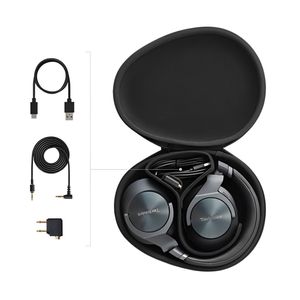 Audífonos bluetooth Hi-Res con Noise Cancelling Technics A800, 50 horas de reproducción, resistente al agua, negro