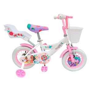 Bicicleta Monark princesas aro 12" con timbre y canasta, blanco